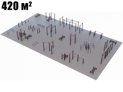 Проект Парковая площадка для Воркаут и ГТО 4-4 (28 x 15 м)