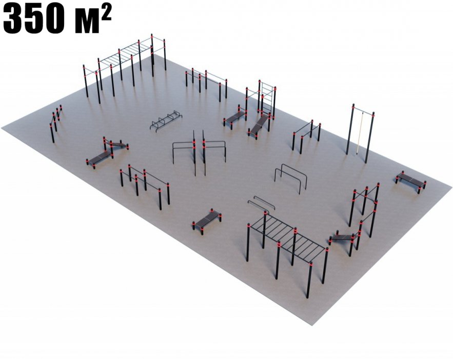 Проект Парковая площадка для Воркаут и ГТО 4-3 (25 x 14 м)